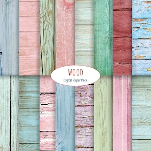Texturas de madera de papel digital de madera de madera de descarga instantánea de fondo digital scrapbooking