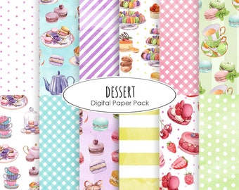 Dessertpapier pack aquarelpapier instant download digitale scrapbooking