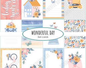 Wonderful day cards pack - backgrounds instant download digital scrapbooking