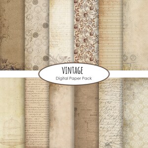 Vintage Papier Pack Alte Texturen Vintage Hintergrund Vintage druckbare Antike Texturen Sofortiger Download Digital scrapbooking