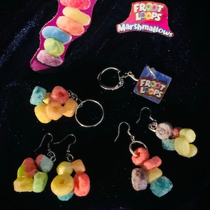 Froot Loops Keychain and earrings.