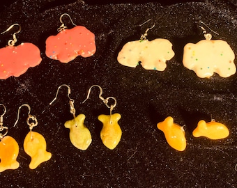 Goldfish cracker earrings Sale
