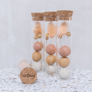 Set of personalized test tubes with cork lid as a giveaway, thank you, gift or promotional gift