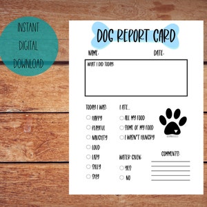 Report Card stampabile per cani