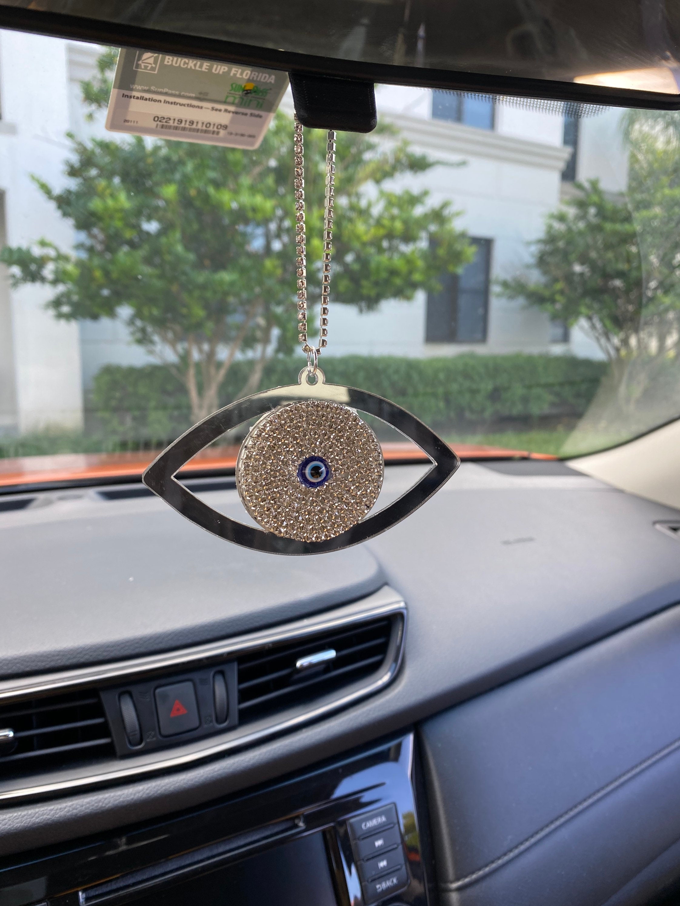 Rear View Mirror Charm Mirror Charm Evil EyeCar Etsy