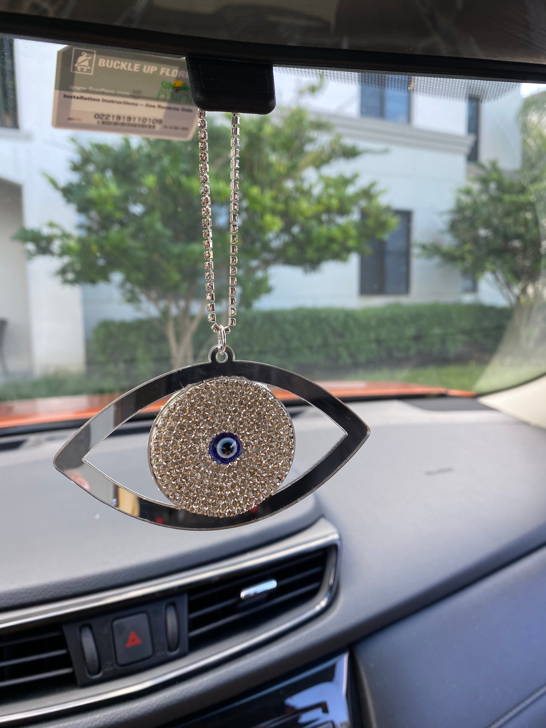 Rear View Mirror Charm Mirror Charm Evil EyeCar Etsy