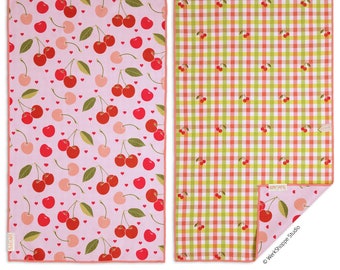 Cherry Hearts Microfiber Kitchen Dish Towel