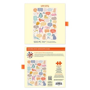 If Cats Could Talk 500 Piece Puzzle, cat lovers puzzle, 100% recycled & non-toxic, puzzle gifts, werkshoppe puzzles