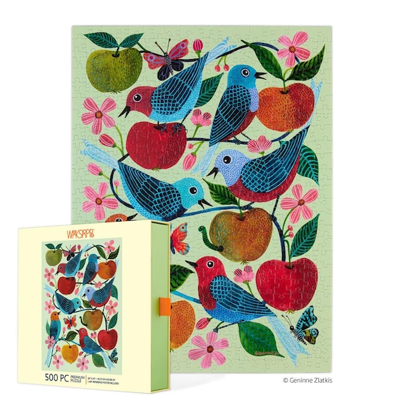 Apple Orchard and Birds 500 Piece Puzzle Gift for Her