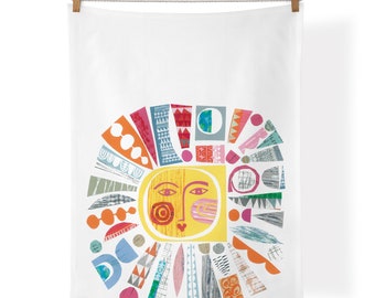 Mid Century Sun | Cotton Tea Towel | Kitchen Decor