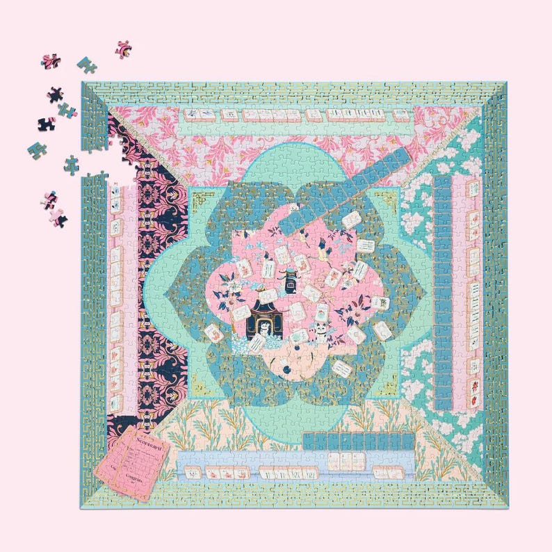 Let's Play Mahjong 1000 Piece Jigsaw Puzzle Gift for Her image 2