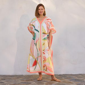 WerkShoppe Paisley Pop Caftan – Women’s Beach Coverup & Lounge Wear, Eco-Friendly Recycled Material, One Size Fits All - View #13