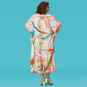 WerkShoppe Paisley Pop Caftan – Women’s Beach Coverup & Lounge Wear, Eco-Friendly Recycled Material, One Size Fits All - View #2