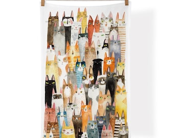 Cat Power Cotton Tea Towel