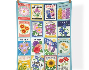 Seed Packets 100% Cotton Kitchen Tea Towel