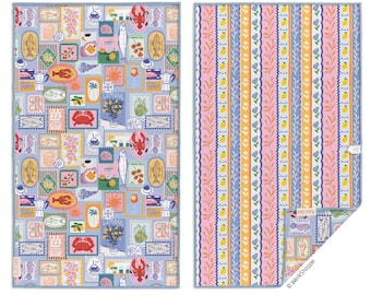 Mediterranean Summer Microfiber Towel Kitchen Decor Gift for Mom