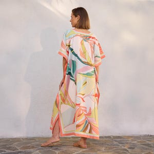 WerkShoppe Paisley Pop Caftan – Women’s Beach Coverup & Lounge Wear, Eco-Friendly Recycled Material, One Size Fits All - View #6