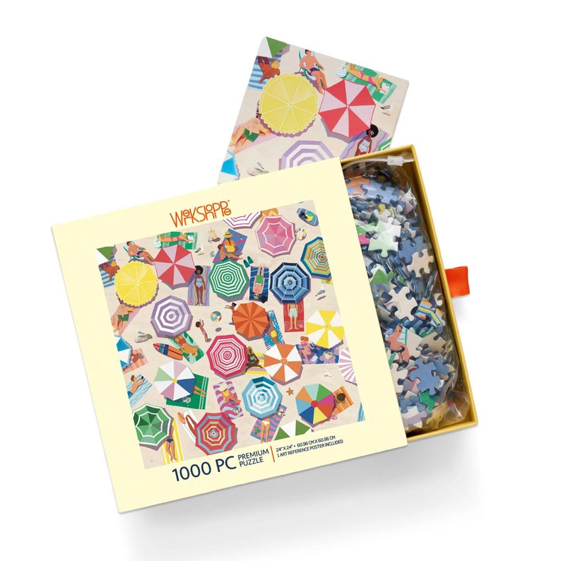 Beach Day 1000 Piece Summer Puzzle Lover Gift Family Activity afbeelding 3