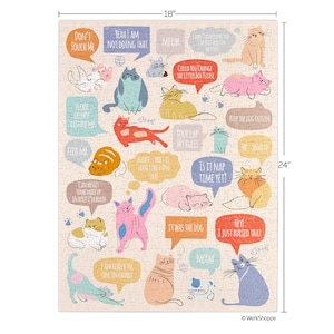 If Cats Could Talk 500 Piece Puzzle, cat lovers puzzle, 100% recycled & non-toxic, puzzle gifts, werkshoppe puzzles