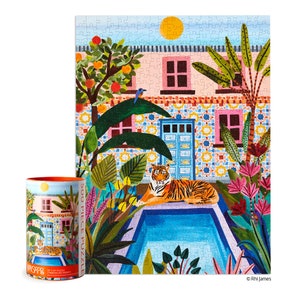 Oasis Tropical Pool & Tiger | 500 Piece Jigsaw Puzzle | WerkShoppe