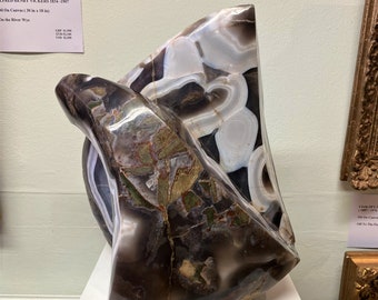 Stone Hand Carved Shona Agate Sculpture 'Endless Love' African Art