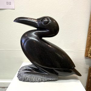 RESTING BIRD by Rackinos CHINGWARO. Shona Sculpture Stone African Art Handmade Carved Home Garden Ornament Original Unique Gift Present