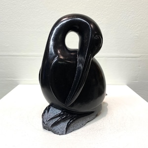 SLEEPING BIRD by Rackinos CHINGWARO. Shona Sculpture Stone African Art Handmade Carved Home Garden Ornament Original Unique Gift Present