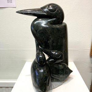 TENDERNESS by RACKINOS CHINGWARO. Shona Sculpture Stone African Art Handmade Carved Bird Home Garden Ornament Original Family Gift Present