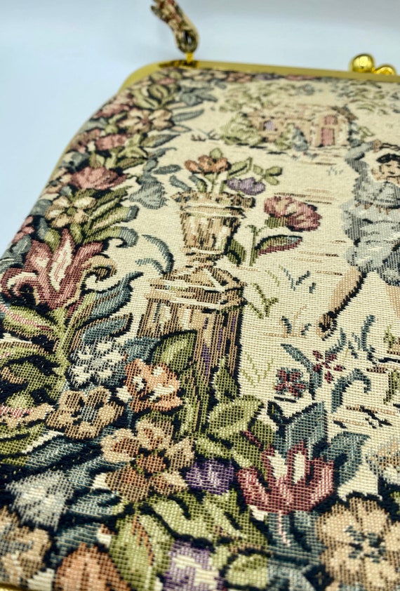 Vintage Large Tapestry Purse Signed JR Miami, USA… - image 3