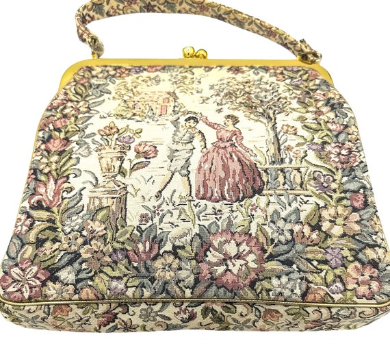 Vintage Large Tapestry Purse Signed JR Miami, USA… - image 2