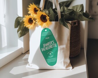 Personalisierte Palm Springs Bachelorette Party Einkaufstasche, Strandausflug Geschenk