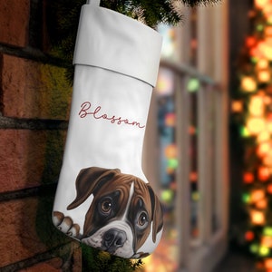 Personalized Dog Stocking, Custom Dog Portrait Gift, Gift for Dog Mom, Gift for Dog Dad, Pet Stocking, Pet Christmas Gift, Family Stockings