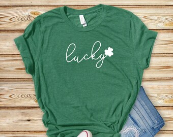 Lucky Shirt, St Patricks Day T-Shirt, Lucky Clover Shirt, St Pattys Day Shirt, Cute Irish Shirt, Shamrock Tee