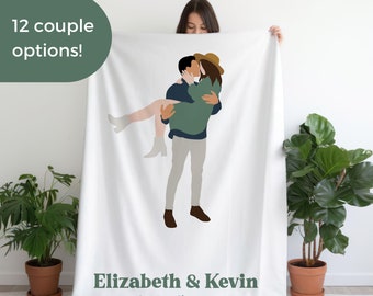 Paar Decke Minky Decke, Geschenk für Freundin, Jahrestagsgeschenk, personalisiertes Datum Geschenk, Geschenk für Brautpaar