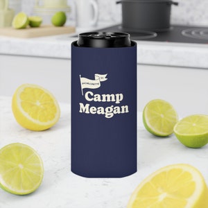 Blue Custom Camp Bachelorette Can Cooler, Glamping Bachelorette, Custom Bach Cozie, Lake Bachelorette Party, Summer Camp Bach, Party Favors