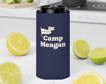 Blue Custom Camp Bachelorette Can Cooler, Glamping Bachelorette, Custom Bach Cozie, Lake Bachelorette Party, Summer Camp Bach, Party Favors