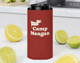 Red Custom Camp Bachelorette Can Cooler, Glamping Bachelorette, Custom Bach Cozie, Lake Bachelorette Party, Summer Camp Bach, Party Favors