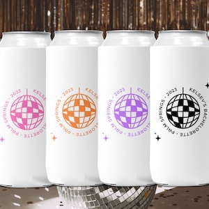 Disco Bachelorette Can Cooler, Bachelorette Party Cozies, Personalized Bachelorette Gifts, Custom Can Cozies, Disco Ball Party Favors