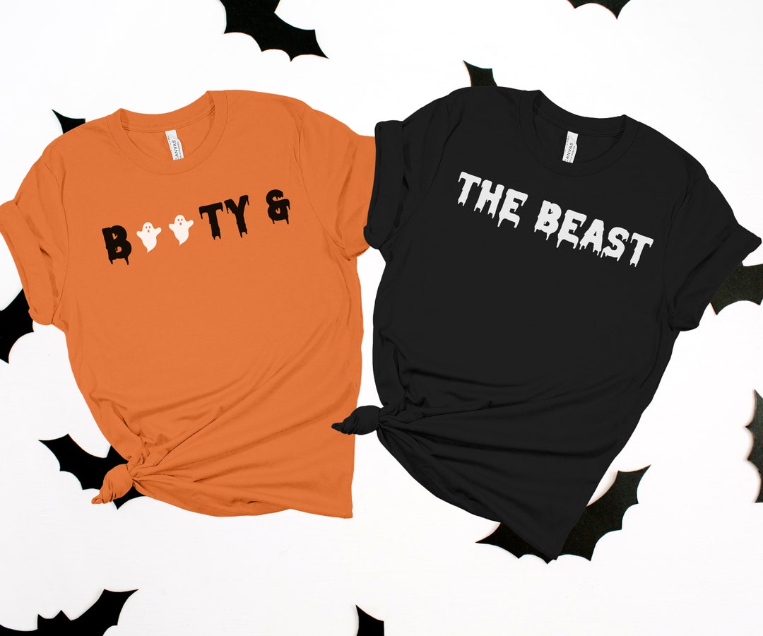 Booty and the Beast Couples Costume, Couples Shirts, Halloween Boyfriend and Girlfriend Costume