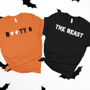Booty and the Beast Couples Costume, Couples Shirts, Halloween Boyfriend and Girlfriend Costume, Matching Shirts