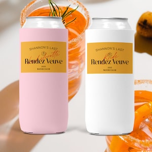 Bride's Last RendezVeuve Can Cooler, Bachelorette Party Favors, Custom Bridesmaid Gifts, Bridesmaid Cozies, Bridal Party Gifts image 1