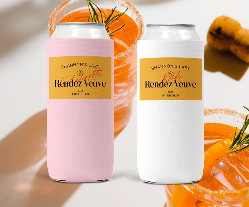 Bride's Last RendezVeuve Can Cooler, Bachelorette Party Favors, Custom Bridesmaid Gifts, Bridesmaid Cozies, Bridal Party Gifts image 1