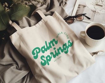 Palm Springs Cotton Canvas Tote Bag