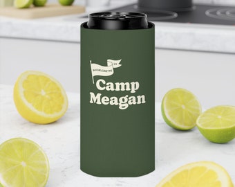 Green Custom Camp Bachelorette Can Cooler, Glamping Bachelorette, Custom Bach Cozie, Lake Bachelorette Party, Summer Camp Bach, Party Favors