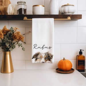 Personalized Dog Soft Tea Towel, Gift for Dog Mom, Custom Kitchen Towel, Waffle Towel, Custom Pet Name Gift
