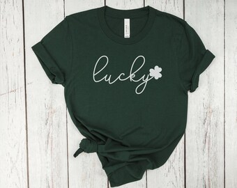 Lucky Shirt, St Patricks Day T-Shirt, Lucky Clover Shirt, St Pattys Day Shirt, Cute Irish Shirt, Shamrock Tee