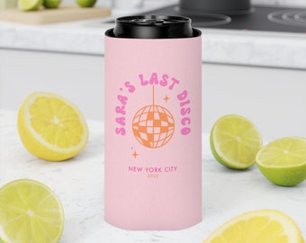 Custom Bride's Last Disco Can Cooler, Personalized Bachelorette Gifts, Custom Party Favors, 70s Groovy Party, Disco Ball Gifts, Custom Cozie