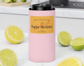 21st Birthday RendezVeuve Can Cooler, 30th Birthday Can Cozie, Birthday Party Favors, Champagne Birthday