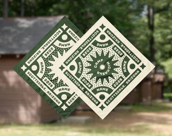 Bandana Camp Bach na zamówienie, spersonalizowana bandana na imprezę, upominek na weekend urodzinowy, prezent na bandanę na zjazd rodzinny