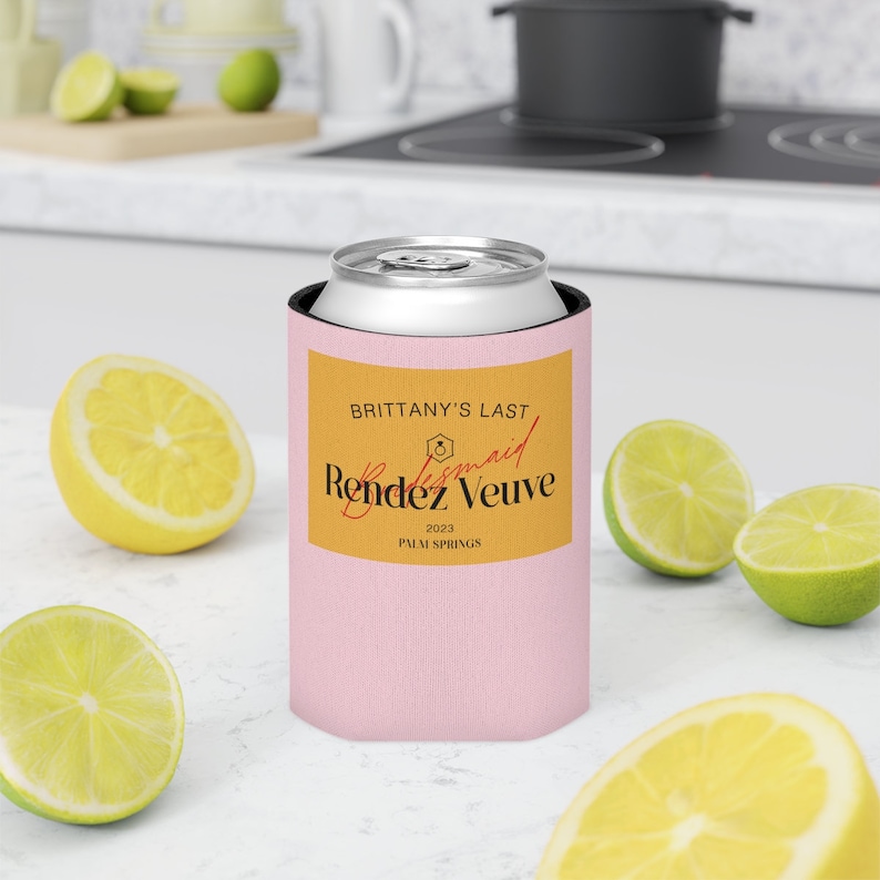 Bride's Last RendezVeuve Can Cooler, Bachelorette Party Favors, Custom Bridesmaid Gifts, Bridesmaid Cozies, Bridal Party Gifts zdjęcie 5